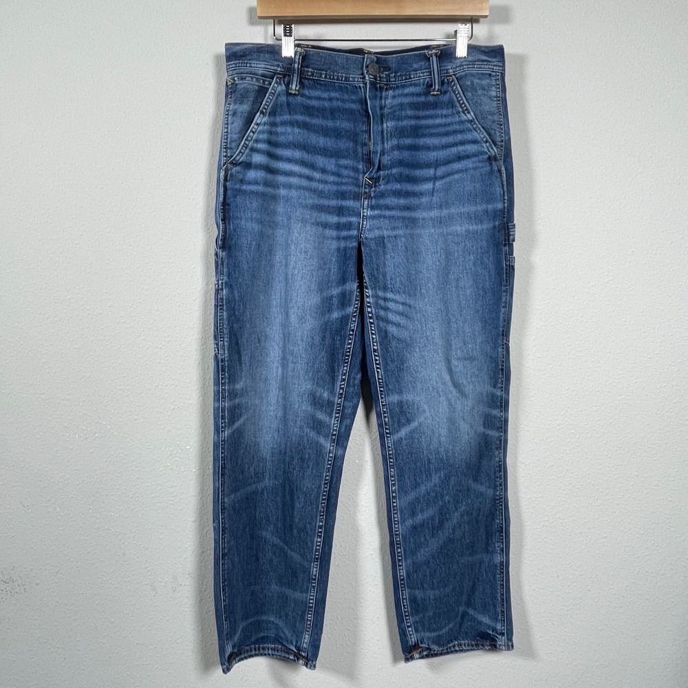 American Eagle Carpenter Jeans Men 32 Blue Medium Wash Relaxed Workwear Gorpcore